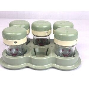 Baby Bullet Food Processor Parts - 5 Date Dial Cups W/ Lids & Tray